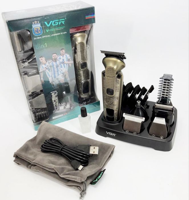 Набір для стрижки 6 в 1 VGR – волосся та борода, для стрижки аолос