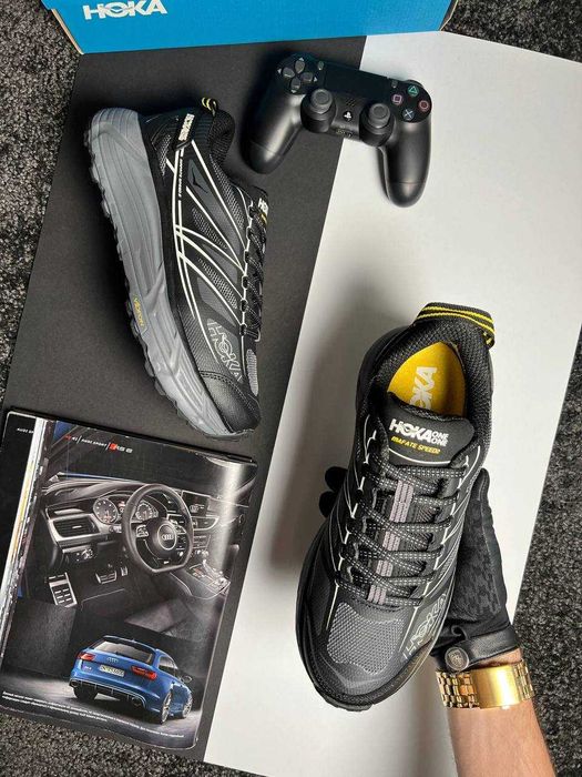 Чоловічі кросівки Hoka Mafate Speed 2 GTX  Black Grey  Gore-Tex чорні
