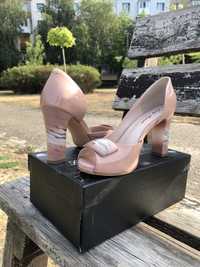 Женские кожаные туфли- босоножки, 38 размер