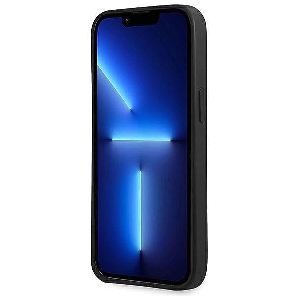 Etui Guess Saffiano Triangle Logo na iPhone 13 mini - czarne