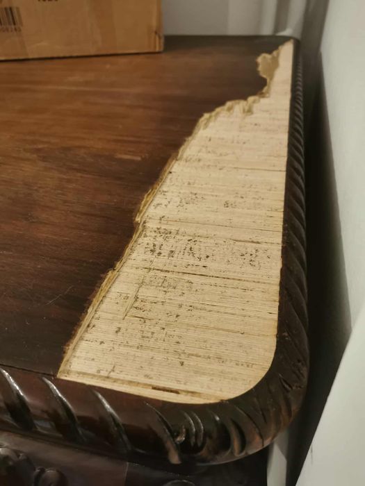 mebli z litego drewna w stylu chippendale na lwich łapach - antyk