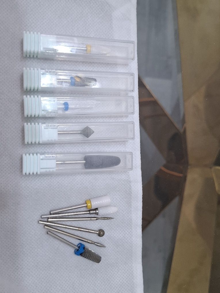 Material para unhas, varios artigos+ saco para aspirador unhas +pedal
