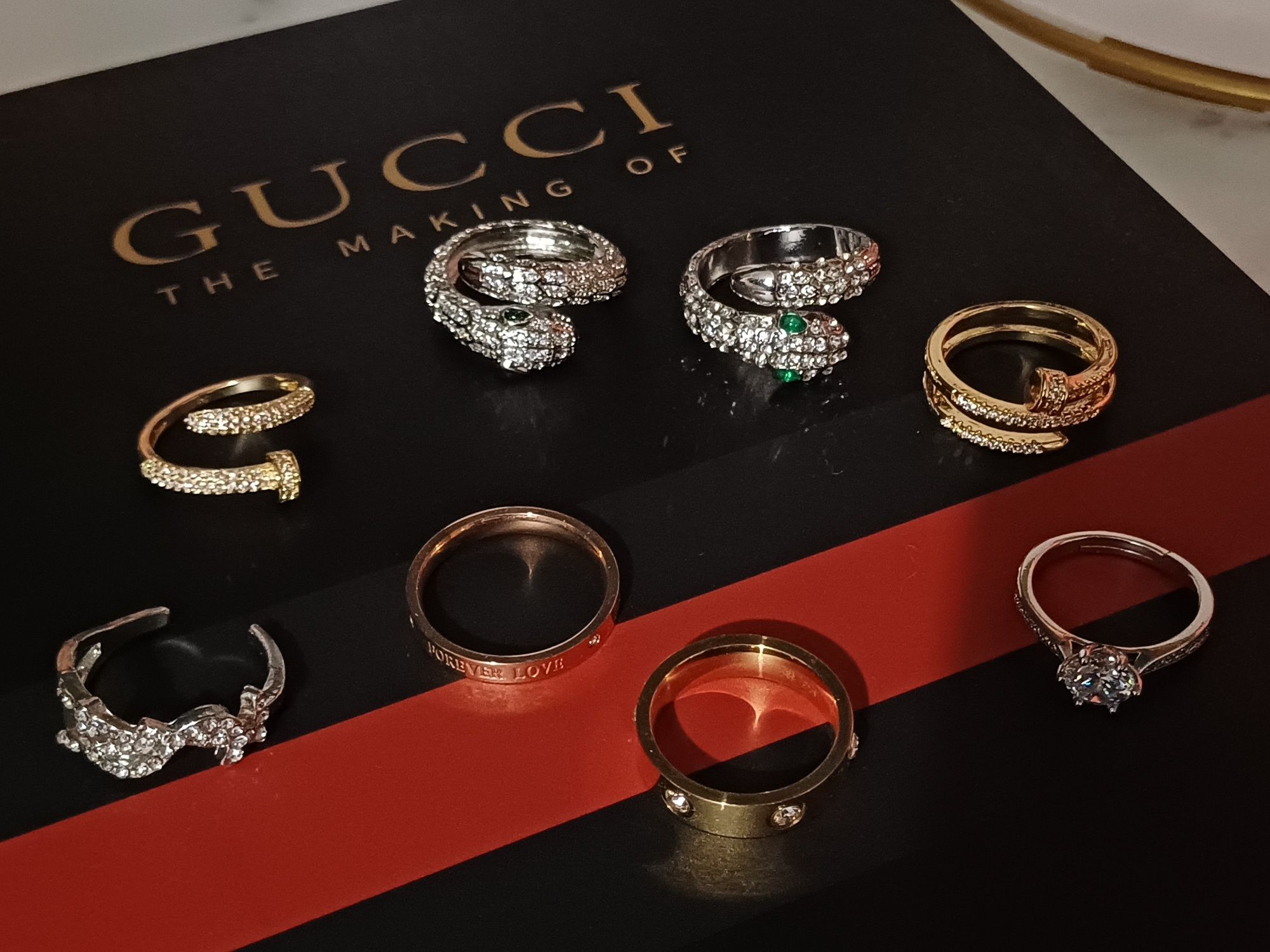 Серьги Van Cleef, сережки, кольца Cartier, браслет золото серебро
