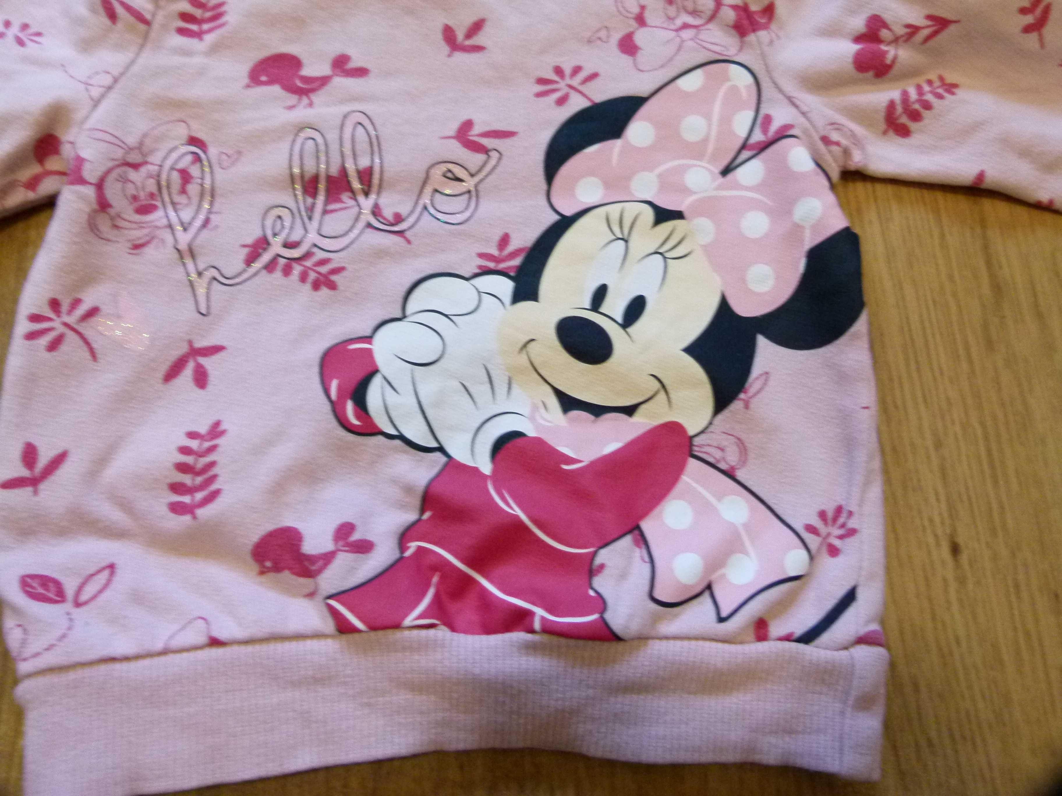 rozm 74 Minnie Mouse bluza pudrowy róż