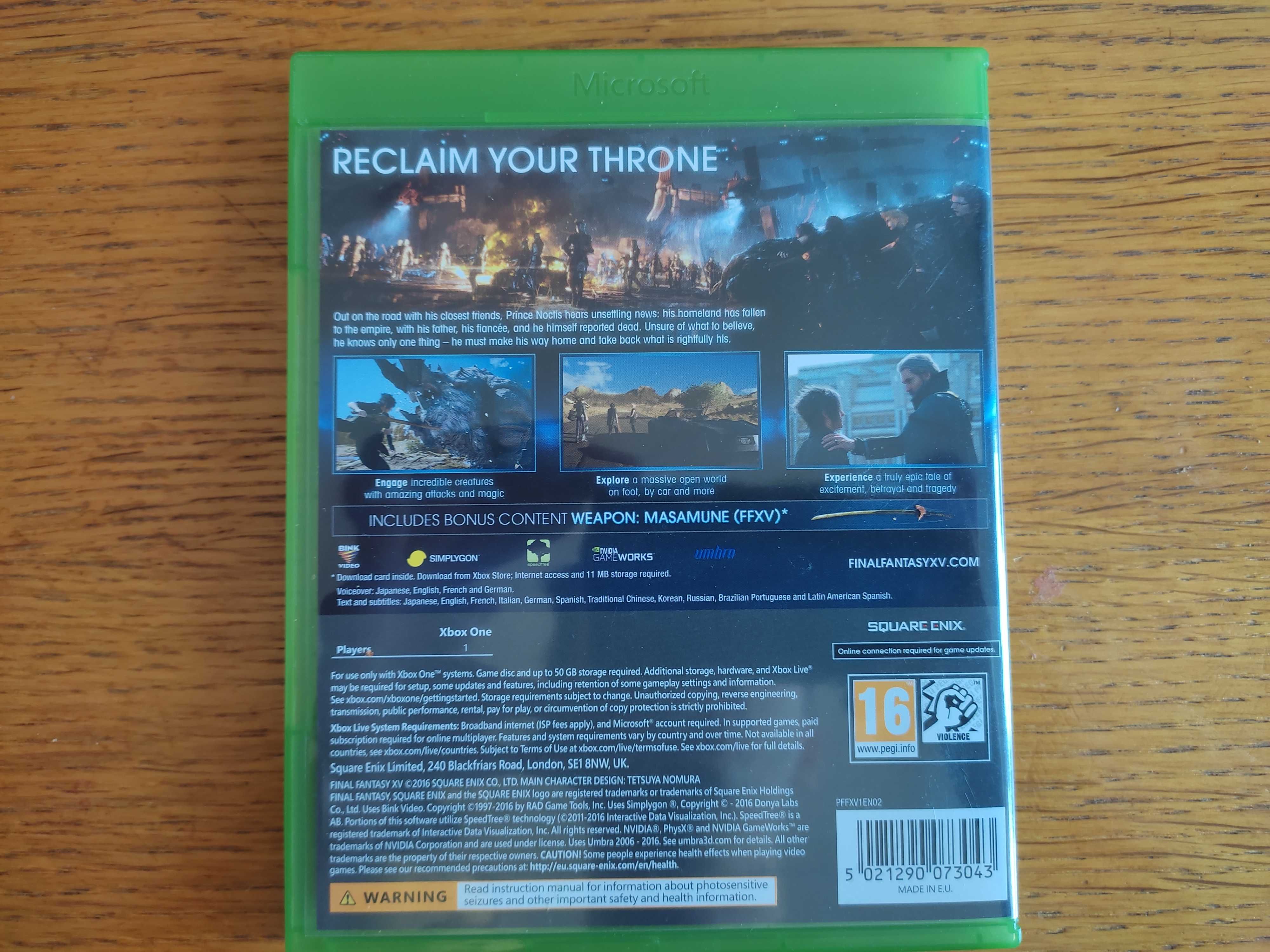 Final Fantasy XV Day One Edition Xbox One
