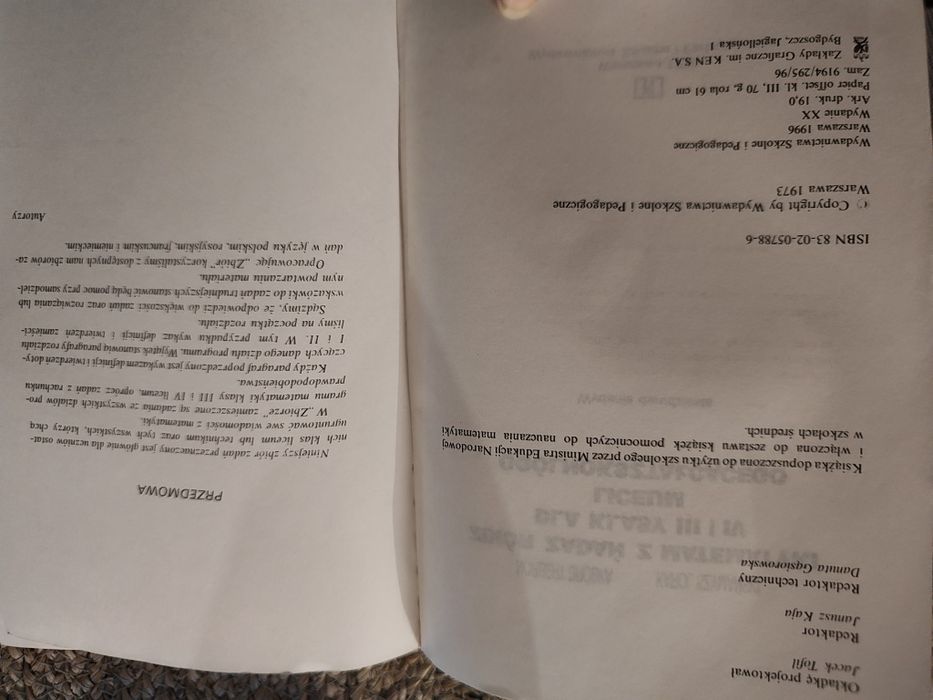 Zbiór zadań z matematyki dla klasy III i IV lic. Ogólnokształcącego