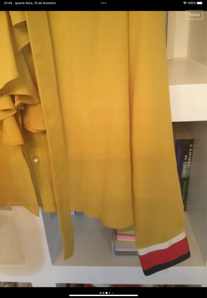 Camisa da Shein, tamanho S em amarelo mostarda