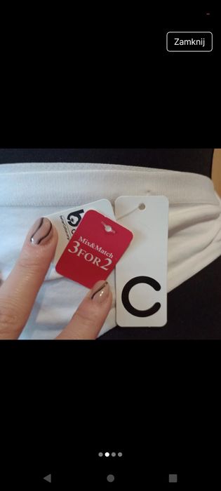 Stringi bawełniane cotton białe XL/42 Cubus