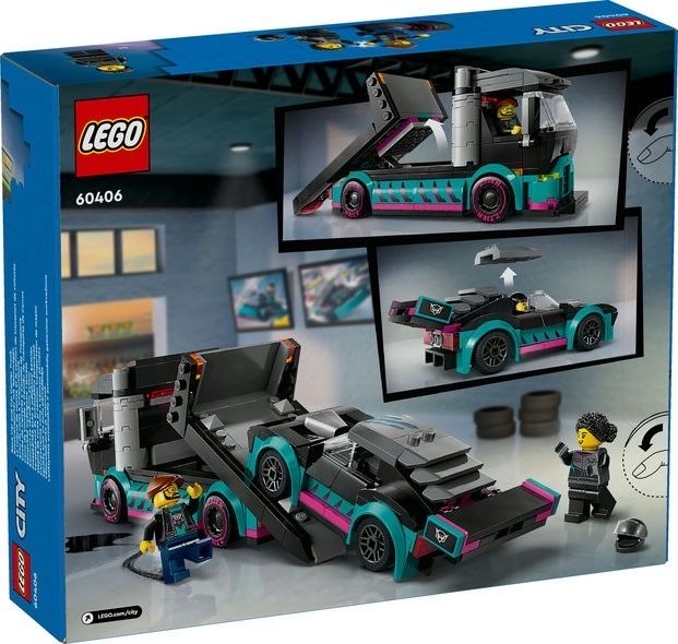 Конструктор LEGO City Автомобіль для перегонів й автовоз (60406) лего