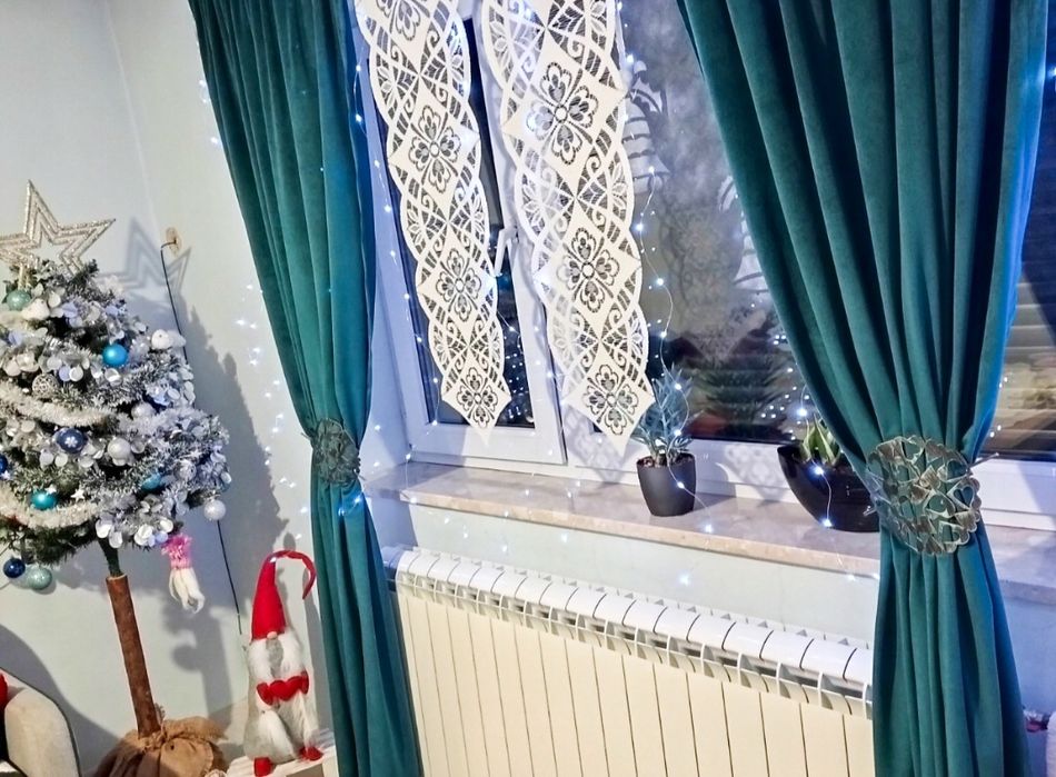 ZASŁONA PREMIUM Welurowa tyrkusowa elegancka modna