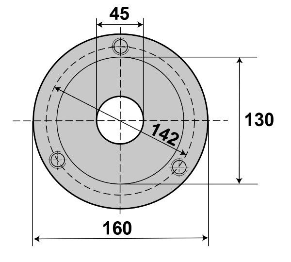 Bucha de 3 grampos 160mm