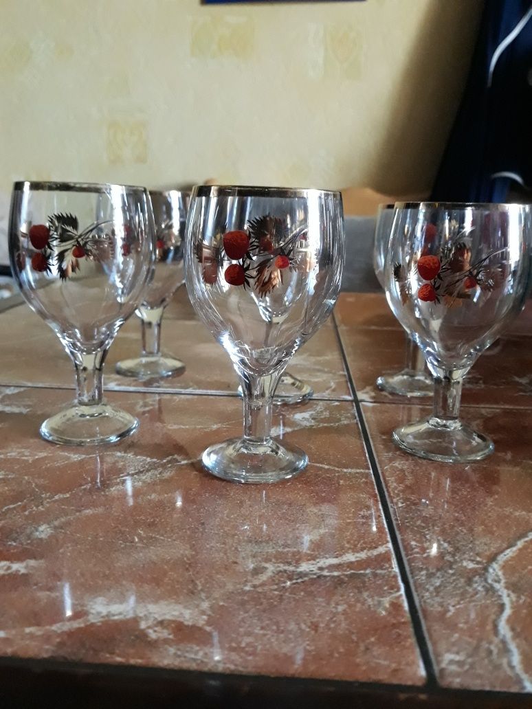 Фужеры стаканы бокалы ручная роспись с позолотой