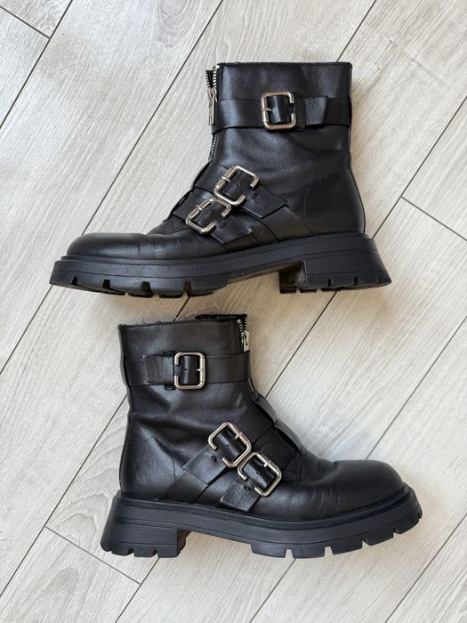 шкіряні чоботи Zara Зара розмір 39