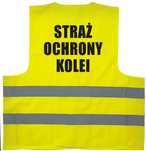 kamizelka odblaskowa, kamizelka z nadrukiem, straż ochrony kolei