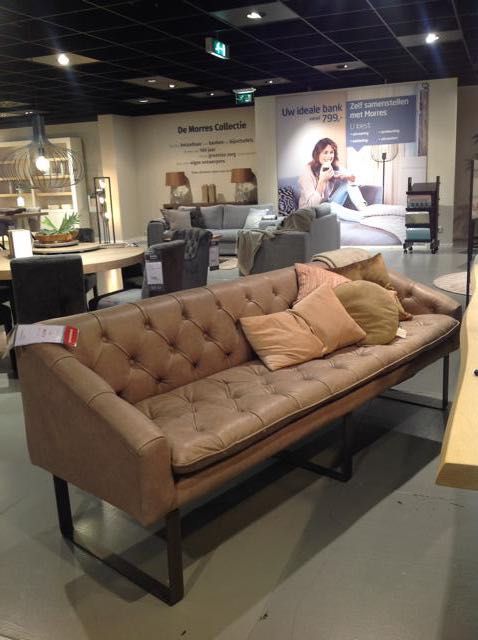 !! Banco Sofá em Pele Taupe - 220x80x69cm - NOVO !!