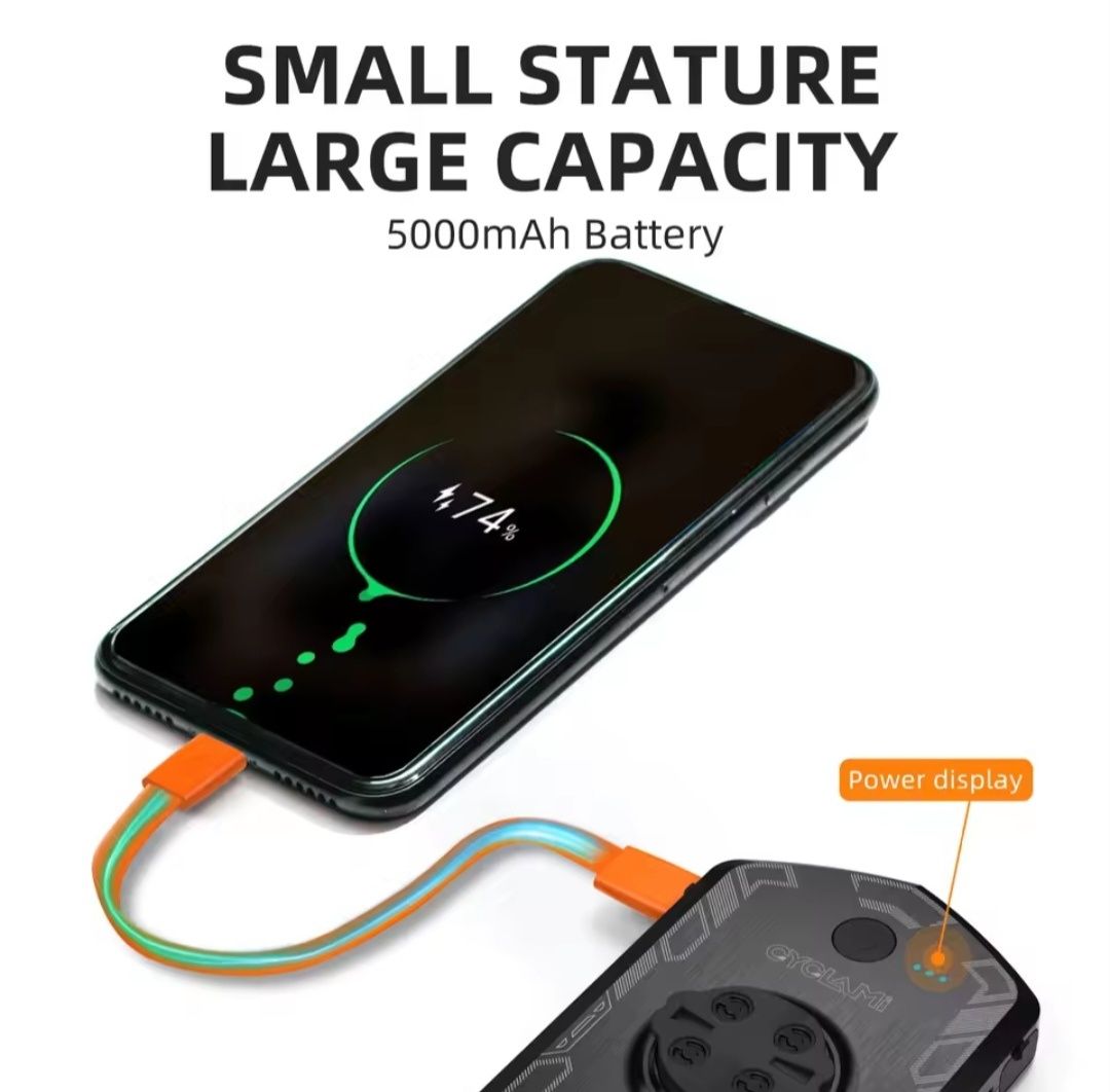 Światło rowerowe powerbank 5000mah