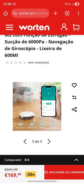 ASPIRADOR ROBÔ - Novo em Folha