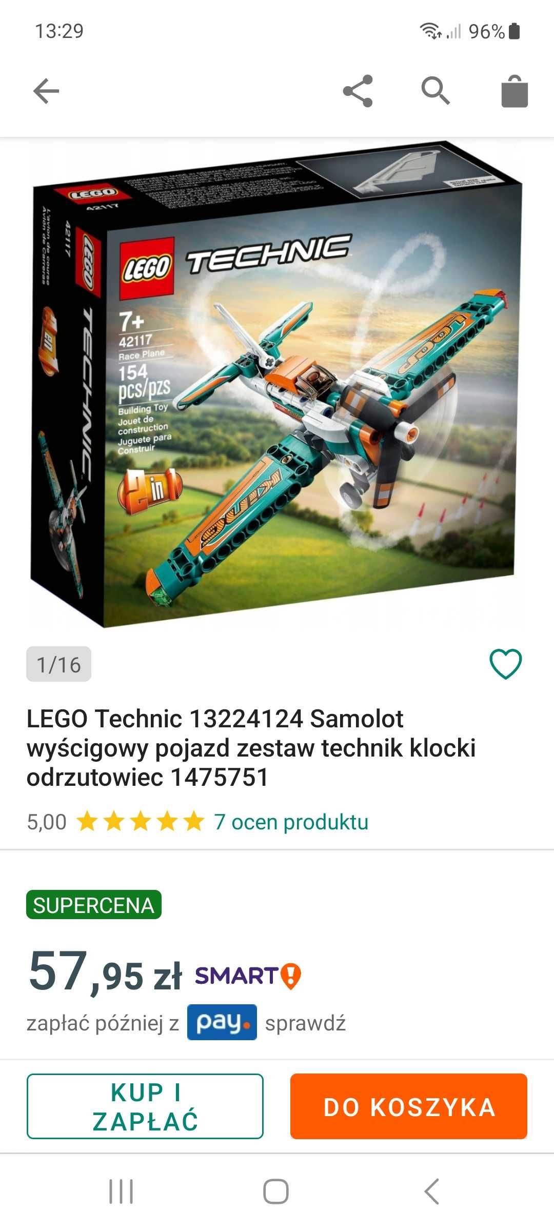 Nowe Lego technic 2w1 Samolot 7+