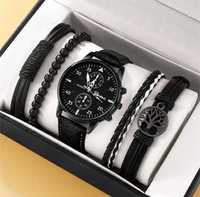 Conjunto relógio e pulseiras