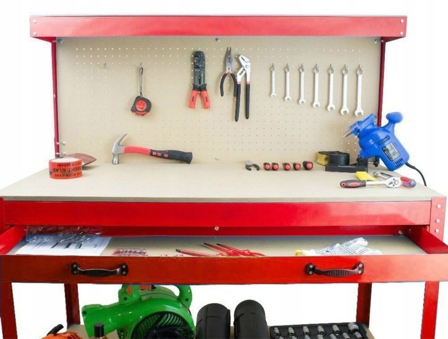 Stół Warsztatowy Roboczy Narzędziowy z Szufladą do Garażu Prezent