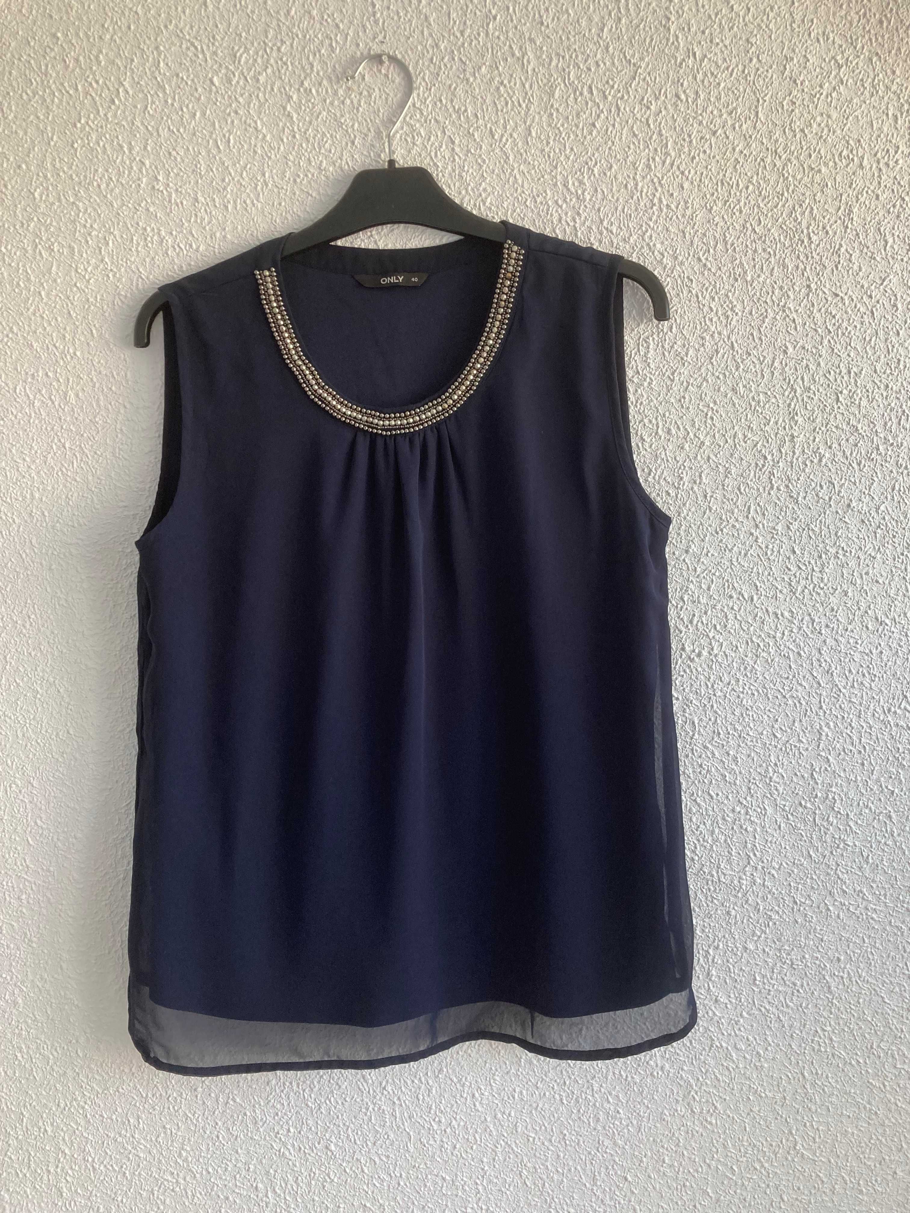 elegancka bluzka w kolorze granatu ONLY roz. 40