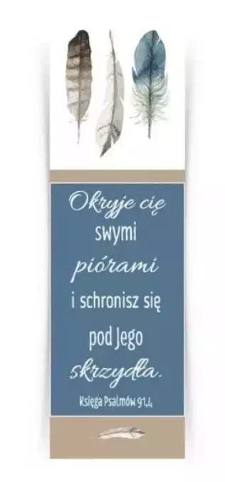 Zakładka duża - Okryję cię swymi piórami. Szaron