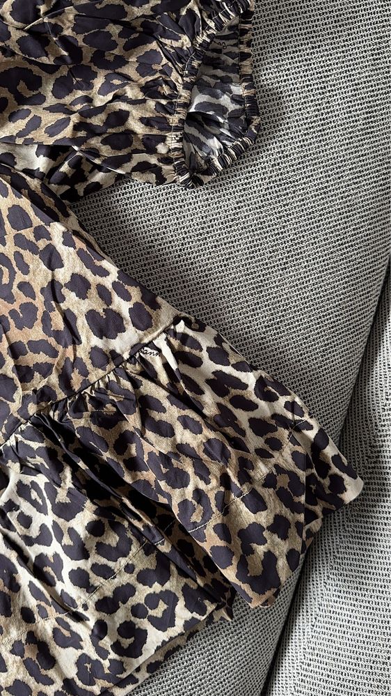 Ganni leopard print bluza koszula blouse