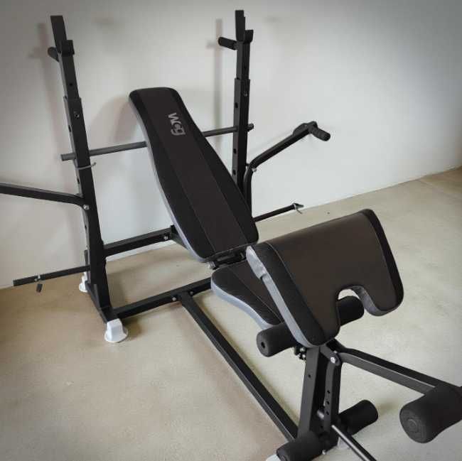 Лавка для жима штанги S099T Скамья жиму Тренажер Лава + Стойки Тяга