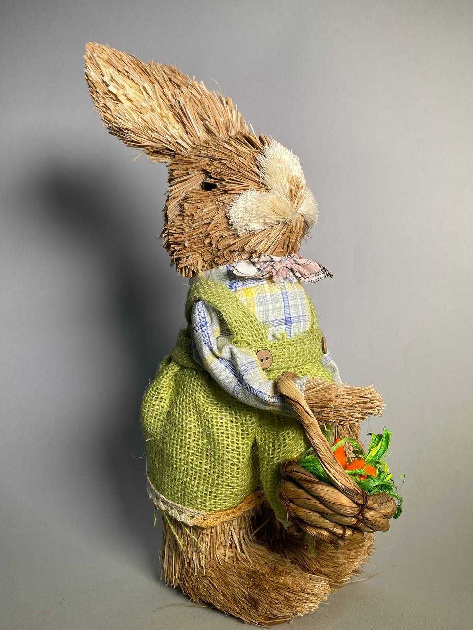 Солом'яний кролик, заєць, Великодній декор