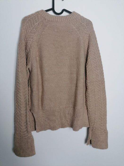 H&M beżowy sweter jasny brąz