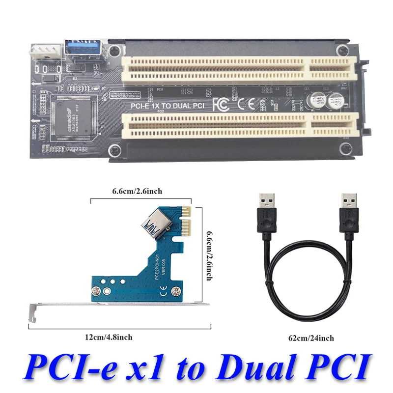 Конвертер адаптер PCI-e x1 и M.2 NGFF в PCI и Dual PCI, chip ASM1083