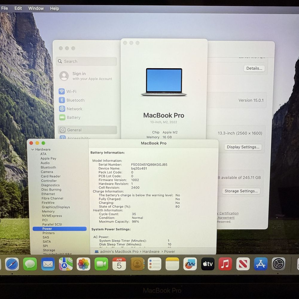 MacBook Pro 13" 2022 M2 Space Gray 16GB 256GB SSD
