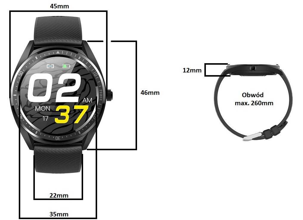 Smartwatch G. Rossi SW011-1 wiele funkcji, nowy nieużywany