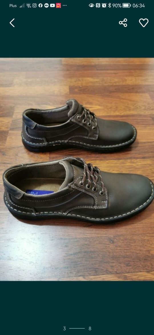 Skórzane Buty Męskie Lekkie Wygodne Comfort 2*