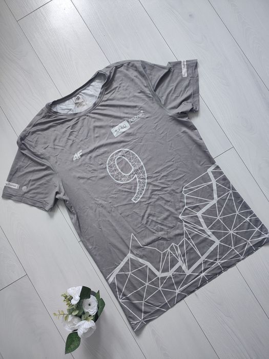 4F koszulka t-shirt bluzka sportowa męska szara z krótkim rękawem 40 L