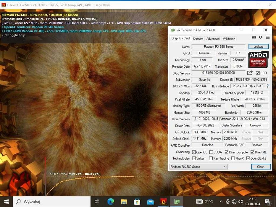 Karta graficzna | RX 580 4GB Sapphire Nitro+ | Stan BDB | TOP!