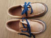 Sapatos camel, em pele, ZARA baby - T. 24