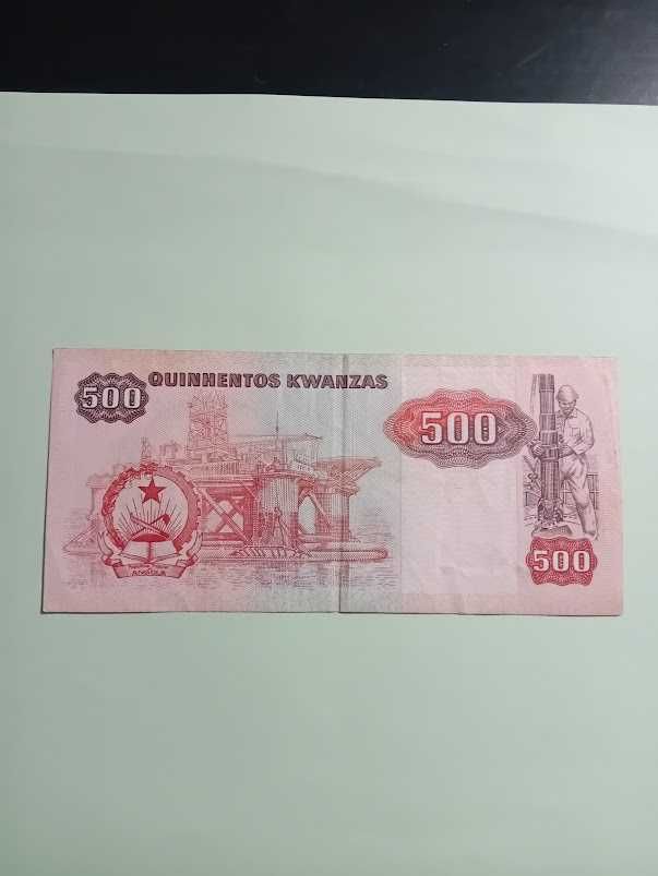 Nota antiga 500 Kwanzas ano 1987