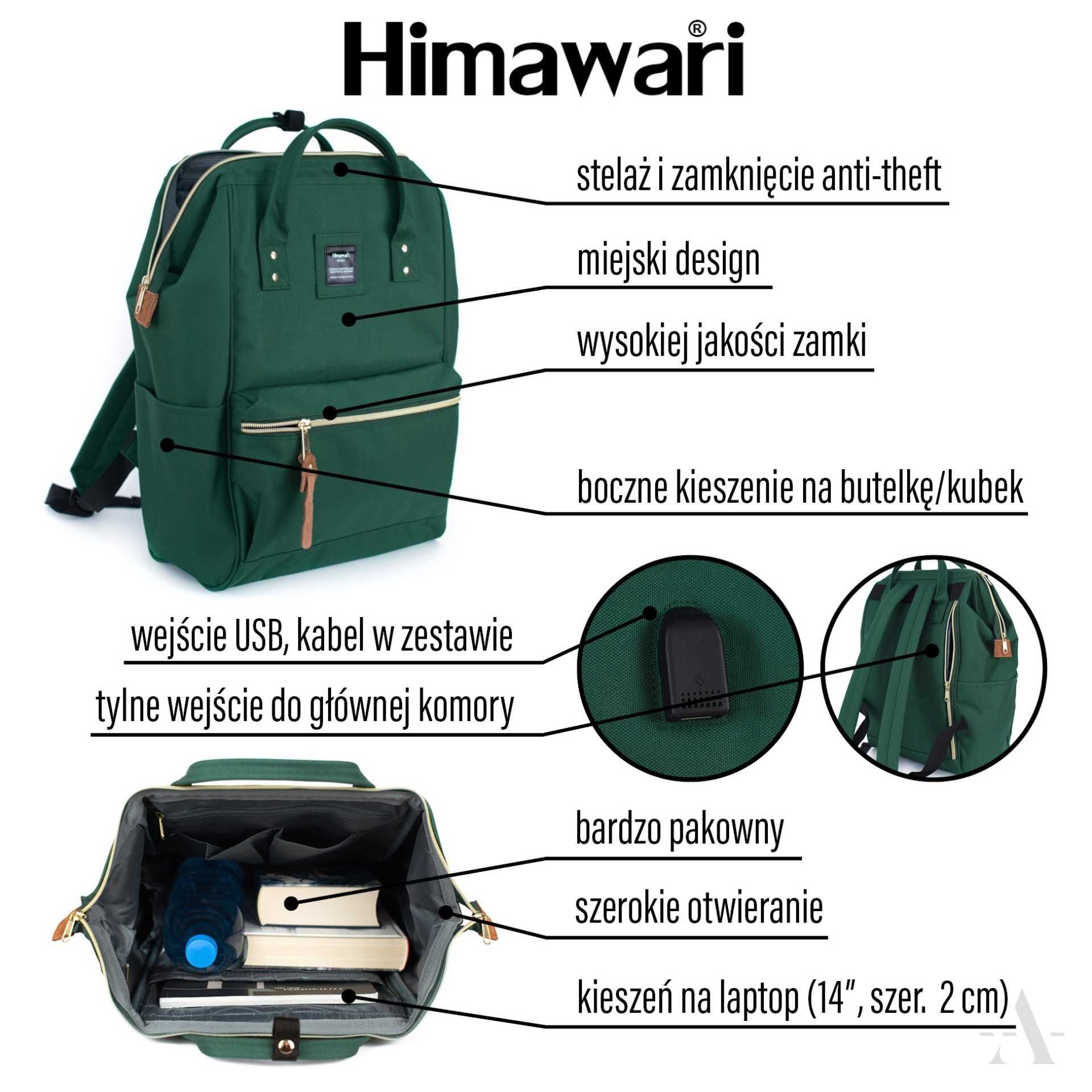 Plecak Himawari czarny 9001