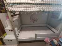 Okazja! Łóżko piętrowe dla dzieci ze schodami i szufladami
