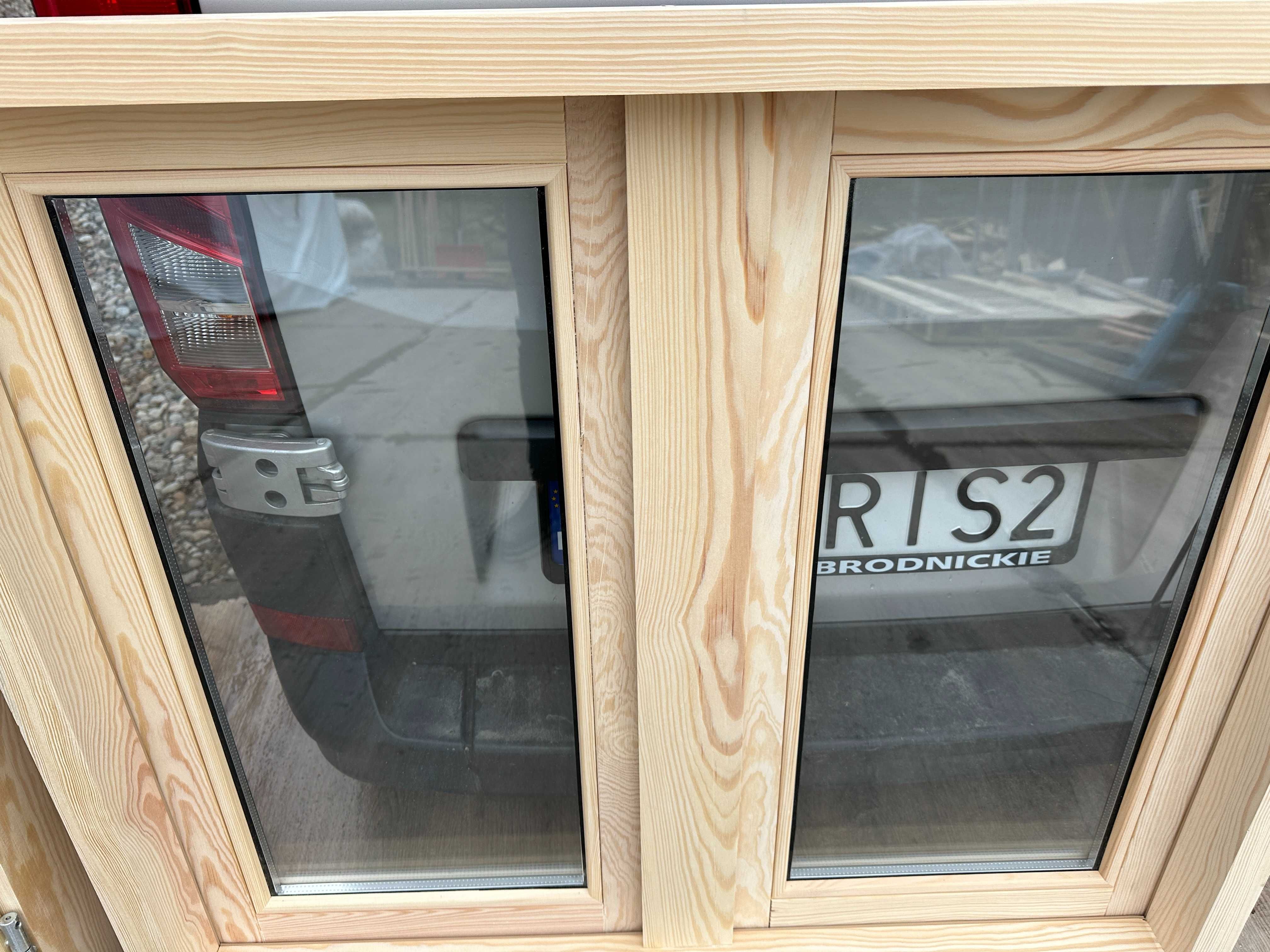 Okno drewniane sosnowe OD RĘKI 105x90 CAŁA POLSKA NA KAŻDY WYMIAR