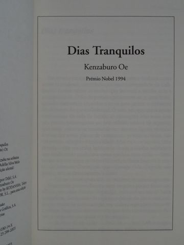 Dias Tranquilos de Kenzaburo Oe