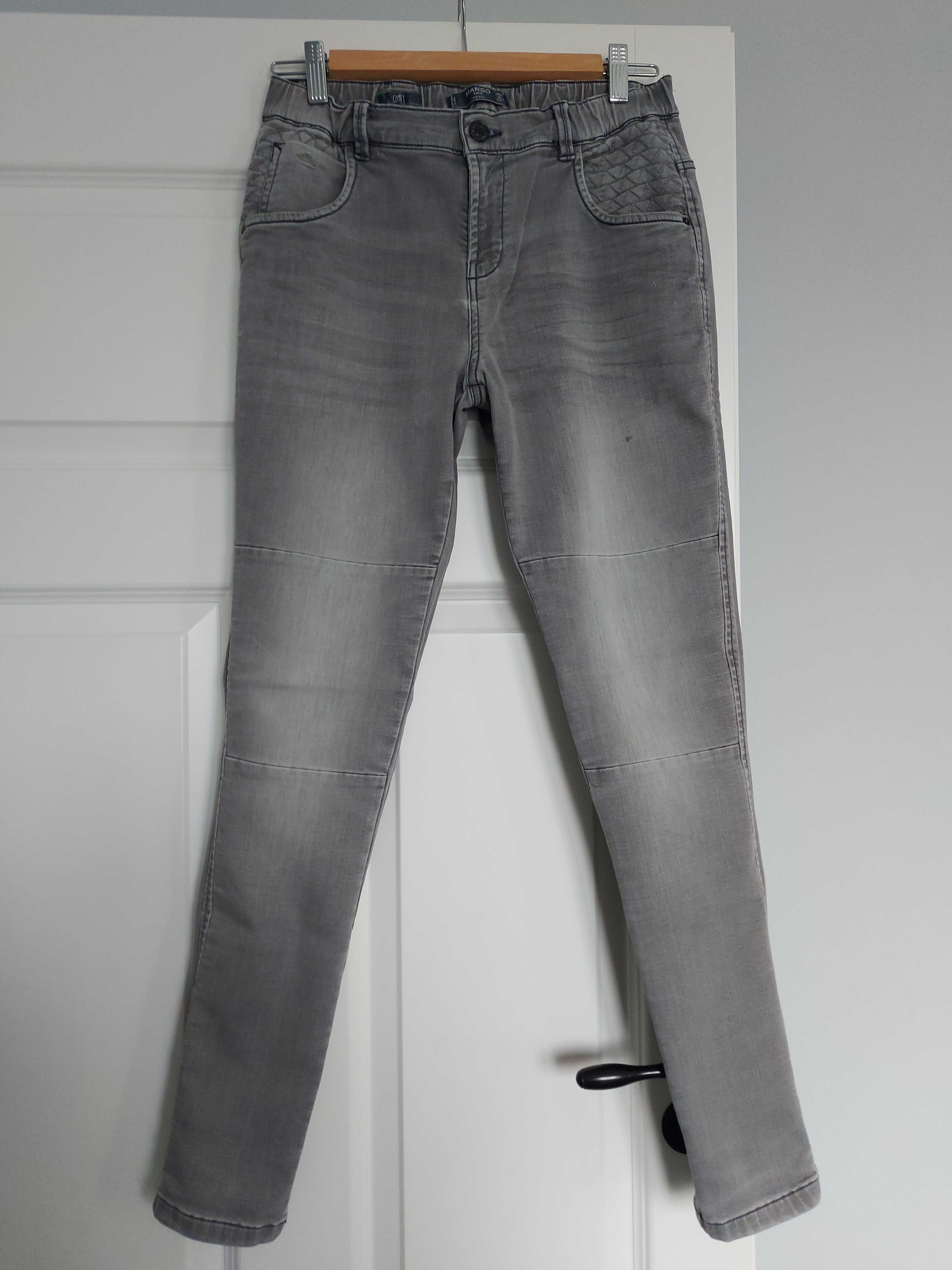 Spodnie dżinsy jeansy stretch Mango szare rozm.13-14lat, 164cm