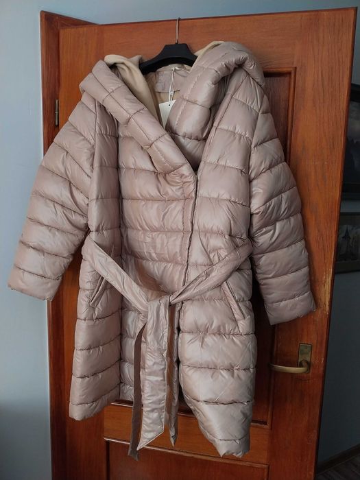 Płaszcz zimowy, beżowy. Rozmiar 54 (raczej zawyżony). Nowy!