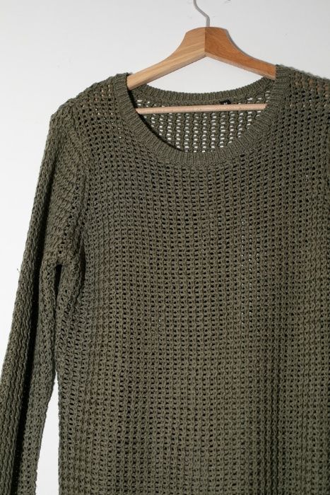 Sweter azurowy sweterek zielony ciepły miekki
