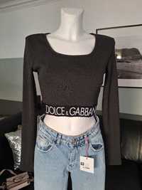 Nowa bluzka crop top z długim rękawem bawełna rozmiar L  D&G