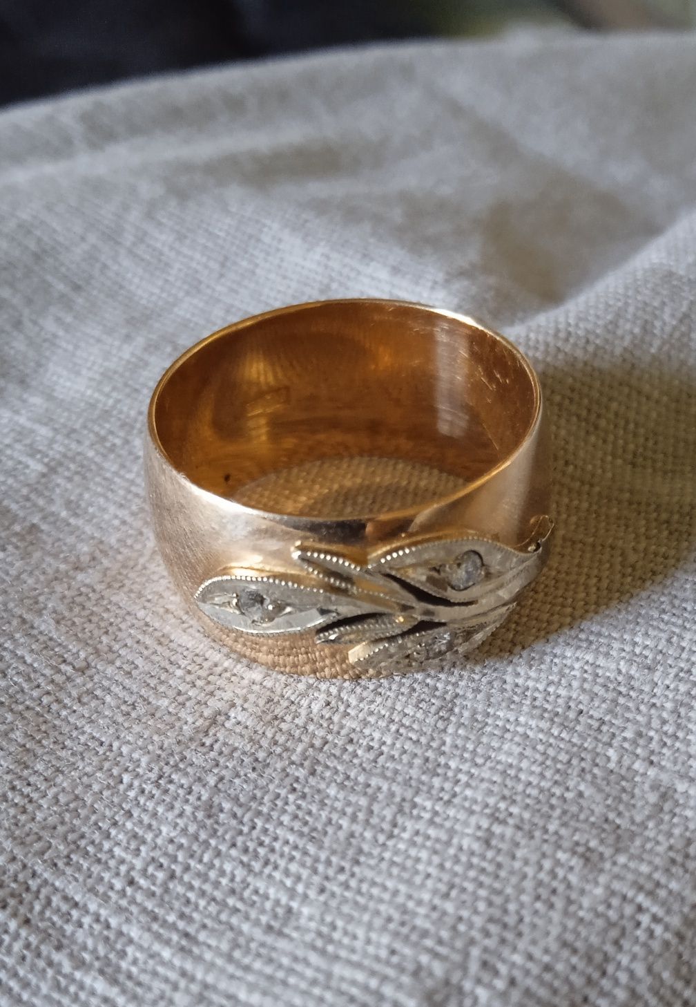 Шикарное золотое кольцо чалма с бриллиантами 583 проба СССР