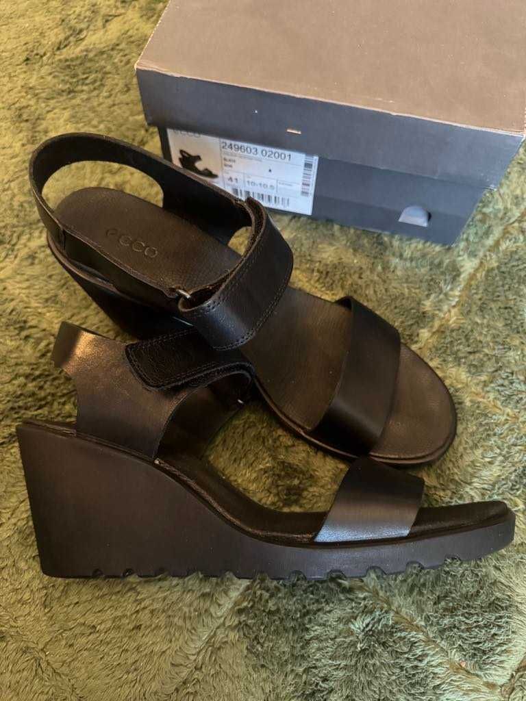 Sandały Ecco Freja Wedge 2-Strap – czarne, rozmiar 41 EU