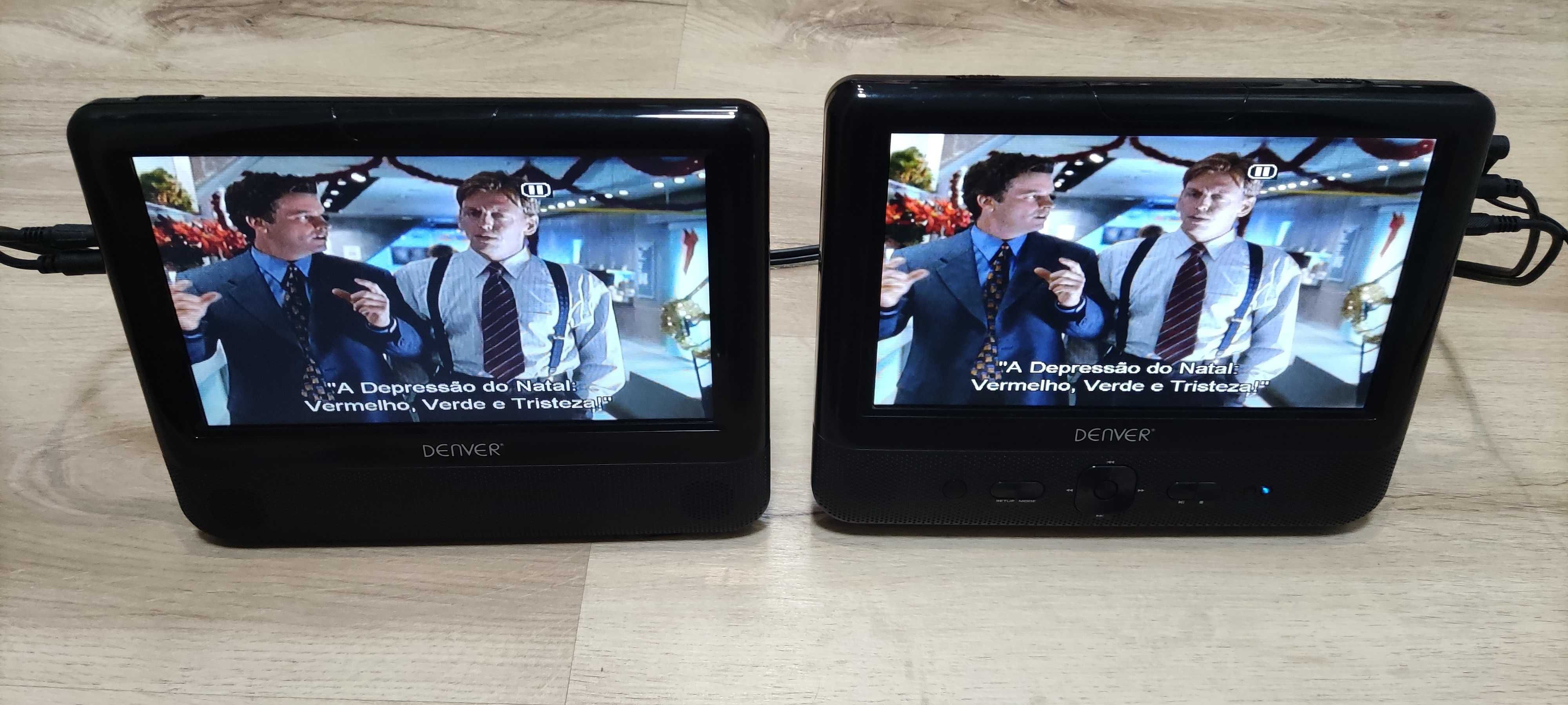 leitor DVD portátil de dois écrans para automóvel  casa ou ferias