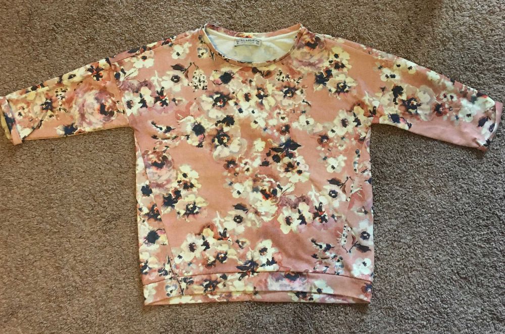 Bluza z rękawami 3/4 w kwiatki